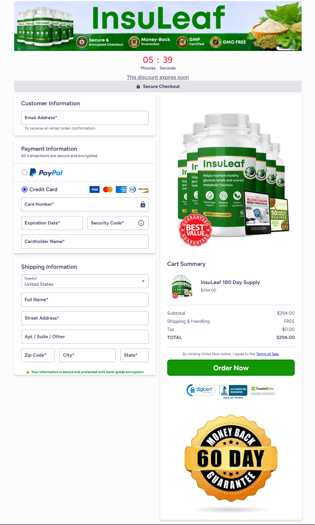 InsuLeaf-Secure-Checkout